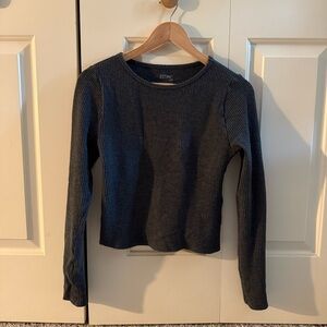 Charcoal Ribbed Women's Sweater